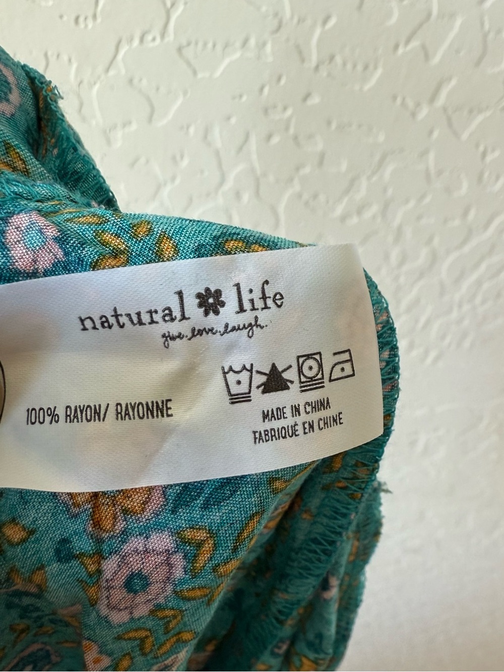 Natural Life Zoe Teal Floral Wide Leg Boho Jumpsuit NWT - Picture 9 of 10